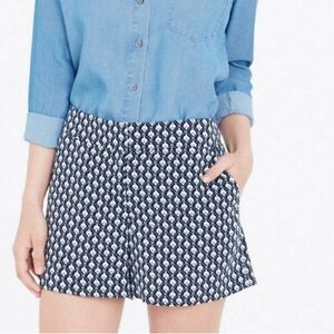 Ann Taylor Shorts Blue White Floral High Rise Printed Shorts Womens - 6